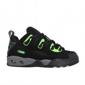 Black / Grey / Green Men Osiris D3 E Sneakers | OS0169375