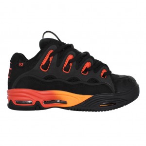 Black / Orange / Black Women Osiris D3 2001 Skate Shoes | OS1842036