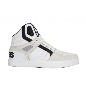 White / Black / White Women Osiris Clone Sneakers | OS7401823