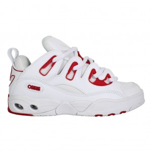 White / Red / White Men Osiris D3 E Sneakers | OS1237460